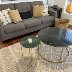 Marble Coffee And Side Tray Table