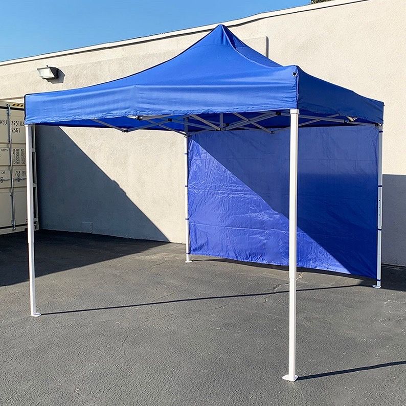 $120 (New in box) Heavy-duty 10x10 ft canopy with (1 sidewall) outdoor ez popup party tent patio shelter w/ carry bag