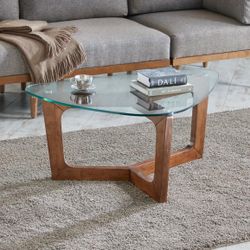 Triangle Glass Top Coffee Table 