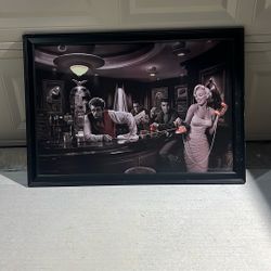 Marilyn Monroe, Elvis Presley Framed Paining