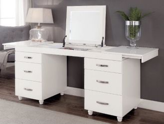 Verviers white finish wood modern style make up vanity desk With