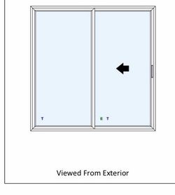 Sliding Door Two Panel Size (Net Frame: 81 1/2" x 81 1/2")