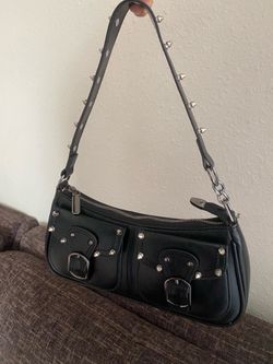 Black studded shoulder bag