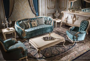 Handmade Baroque Living Room Set — Lyon 7270 Solid Wood