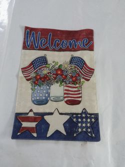 Welcome garden flag