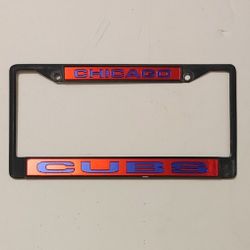 Chicago Cubs BLACK METAL License Plate Frame (Used) Please Read Description.