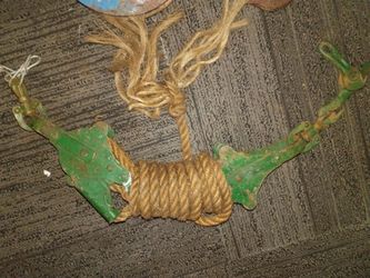 Vintage Green Metal Rope Swing Hardware