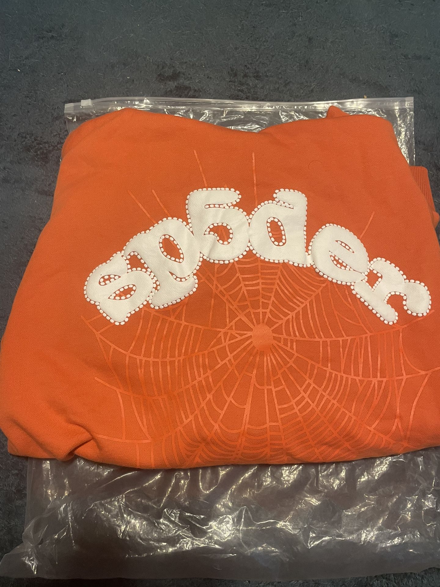 SP5DER Hoodie Orange Size XL