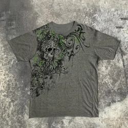 Grey+green skull T-shirt