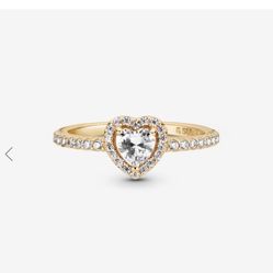 Pandora Gold Elevated Heart Ring