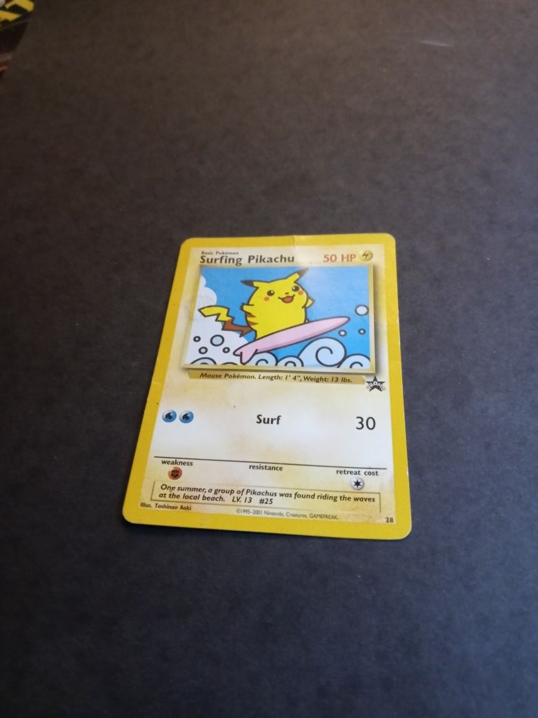 Surfing pikachu promo Pokemon card