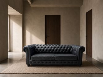 Custom Design Black  Chesterfield Sofa – 96”