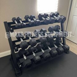 NEW DUMBBELL SET 5-50 WITH RACK 