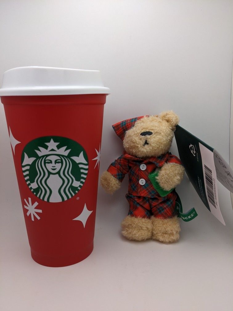 Starbucks Korea Pajama Bearista Keychain BNWT