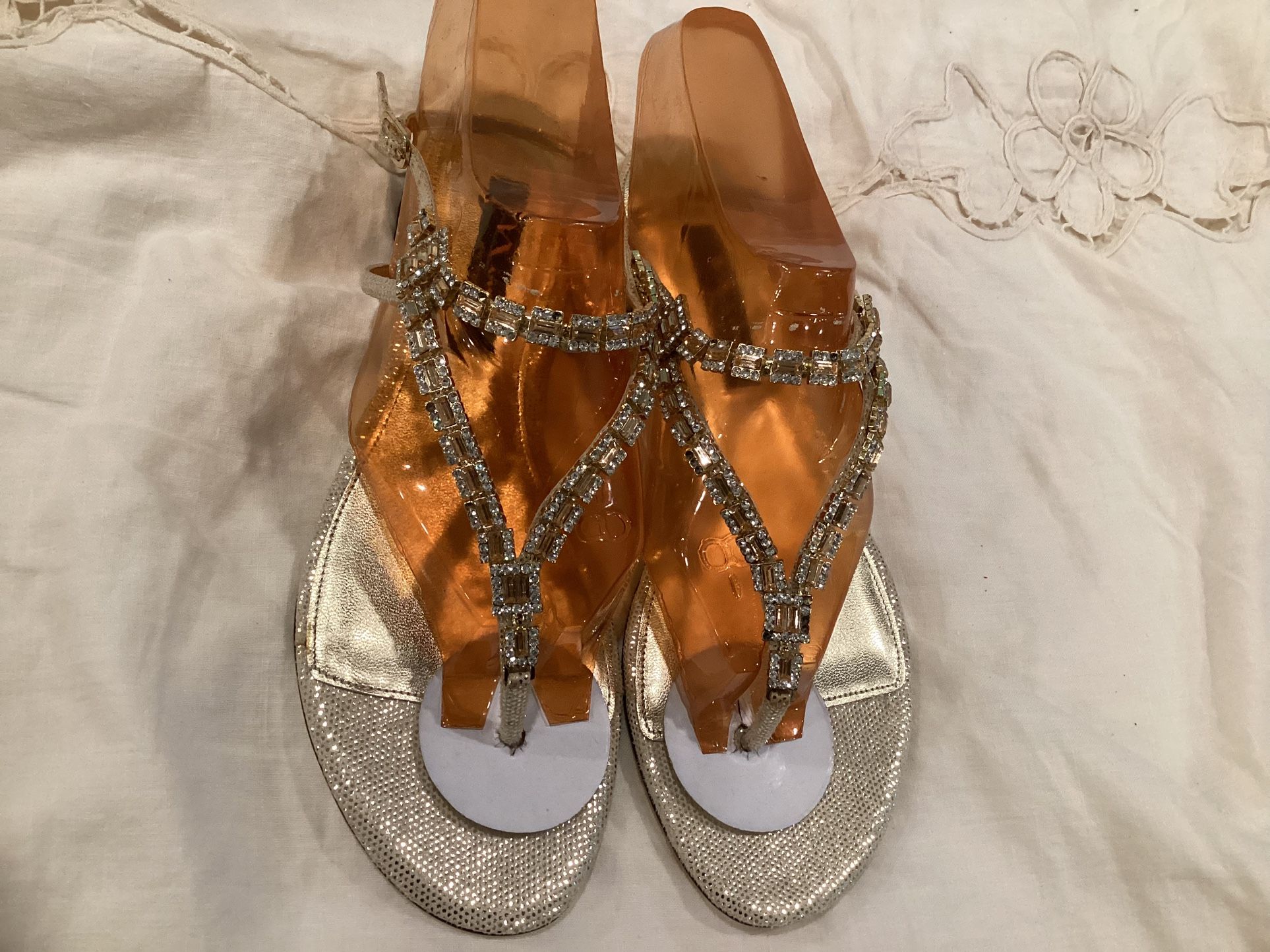 Nina Gold Fishnet Size 8.5 Asking $50.