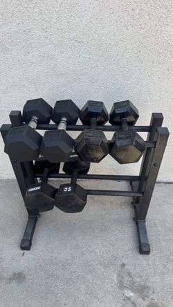 Dumbbell set with rack (20lb,25lb35lb)