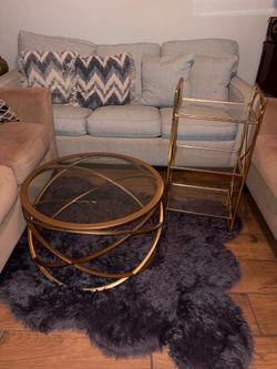 Beautiful gold frame coffee table and shelf