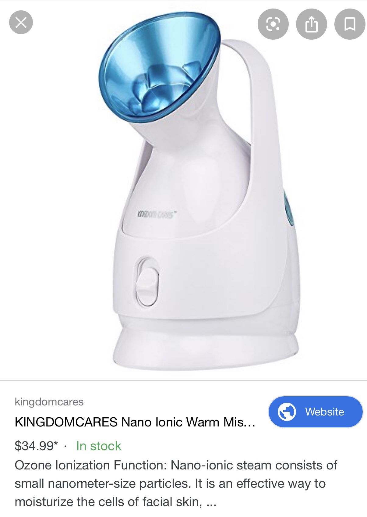 Kingdom care nano-facial steamer