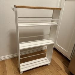 Yamazaki Slim Tower Rolling Cart (white)