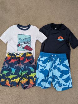 4 Pieces Of Swimwear Gap Kids Boys Size S (6-7)~Gently Used~Price Includes all 4 Pieces