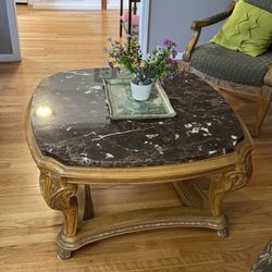 Coffee Table With Chocolate Marble Top