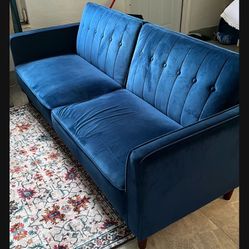 Blue Velvet Couch 