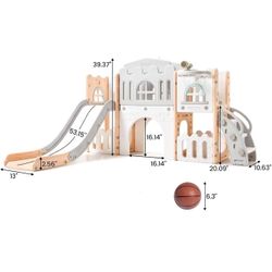 L36🔥8 in 1 Toddler Slide Playset, Toddler Indoor Playground for Kids$120