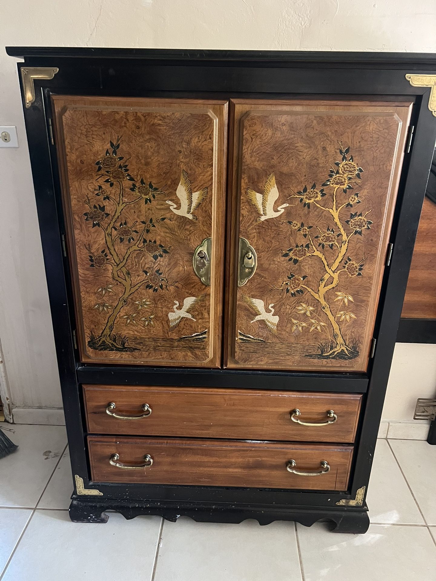 Vintage Asian-Inspired Queen Bedroom Set