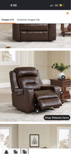 Brown Leather Power Recliner Chair