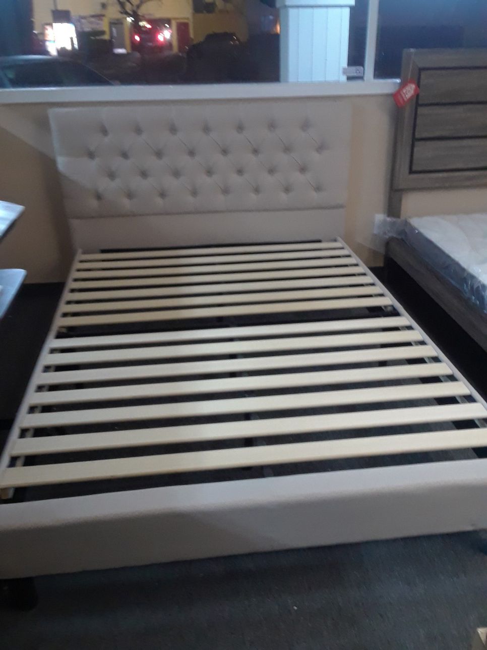 Queen platform bed frame box spring not required