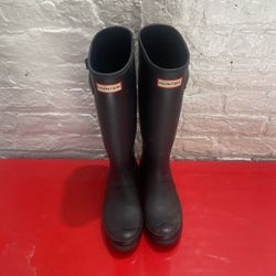 Hunter Black Latex Rubber Boots Size 6