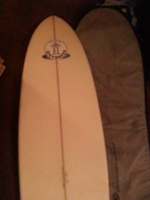 Kies Custom Shapes 8 Foot Surfboard With Destination Surfboard Bag