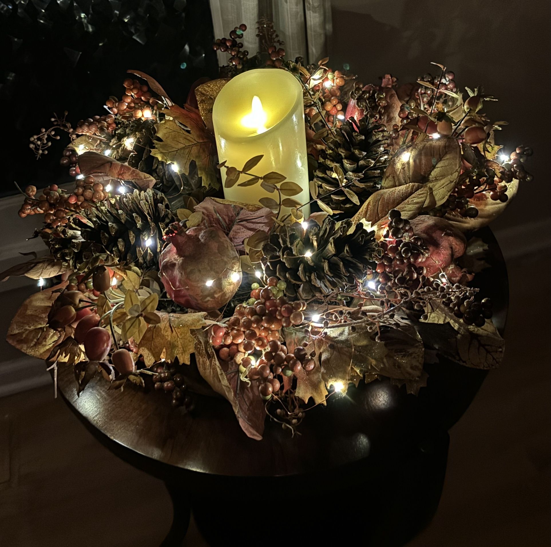 Gorgeous Thanksgiving Arrangement With Luminara Flickering Candle🔴Read Full Description Below🔴