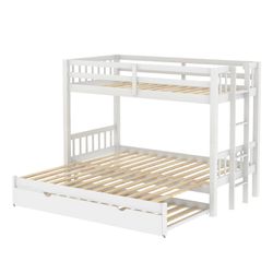 Brand New White Wood Bunk Bed