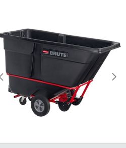 RUBBERMAID COMMERCIAL PRODUCTS Tilt Truck: 27 cu ft, 1,250 lb, (2) Axle-Mounted/(2) Swivel, Black