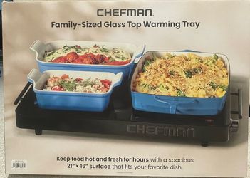 New Chefman Family-sized Glass Top warming Tray