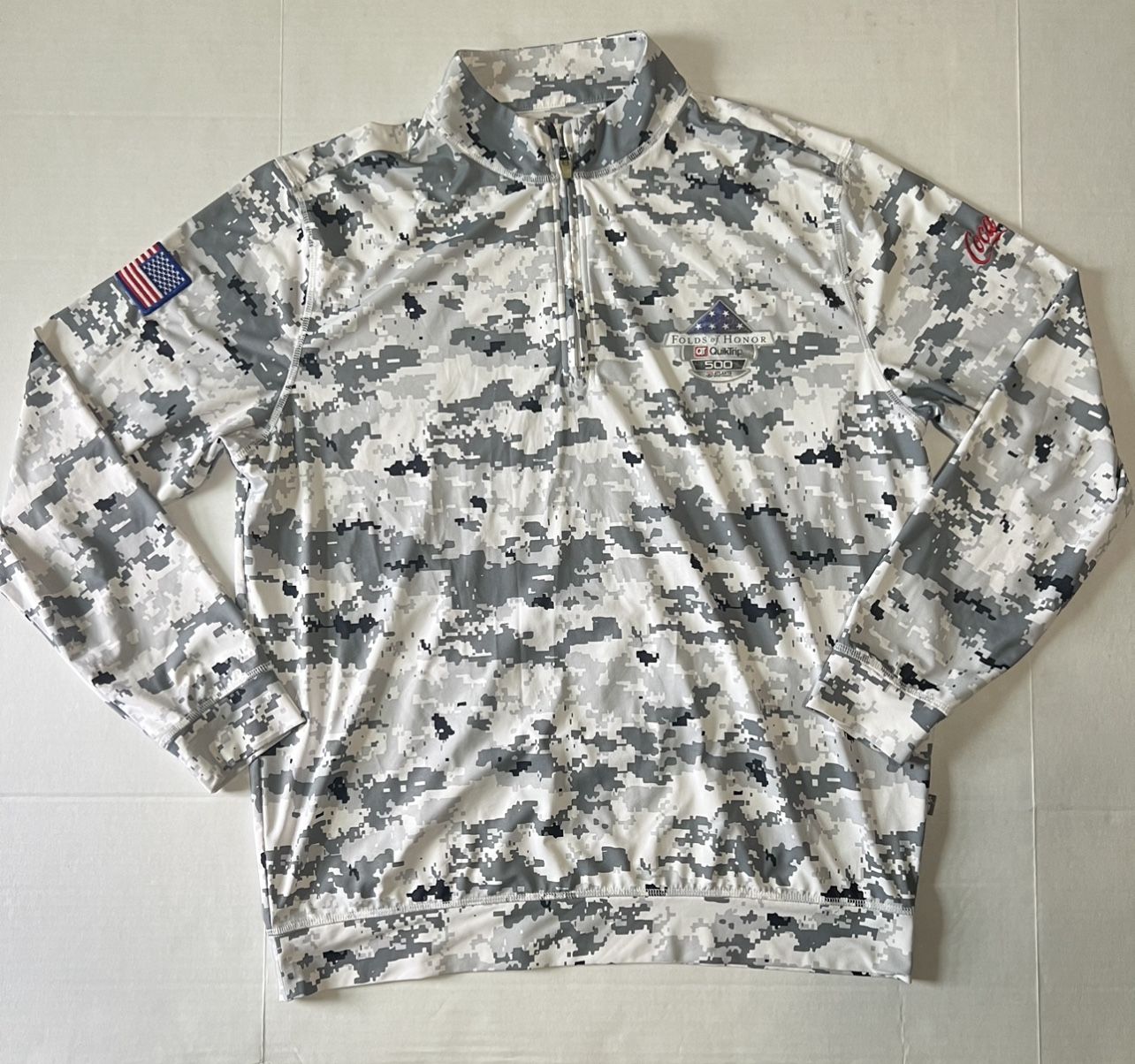 Folds of honor Quick Trip 500 Atlanta speed way long sleeve pullover size large