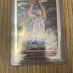 Gabe Kalscheur Topps Chrome Autograph Card