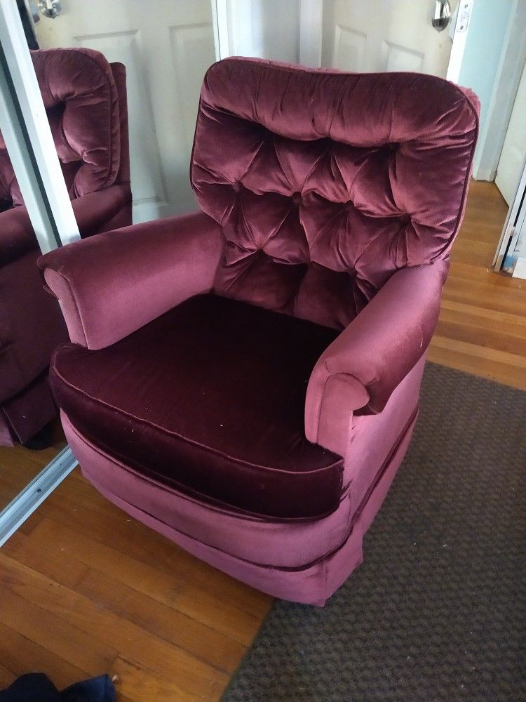 Swivel Purple Velvet Chair