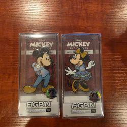 WDW 50th Anniversary Figpins Disney Exclusive Mickey And Minnie Mouse #772 And #773