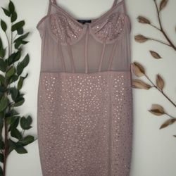 Blashe , Rhinestone Mauve Dress, Size Large