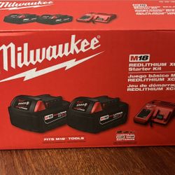 Milwaukee M18 18-Volt Lithium-lon XC Starter Kit with Two 5.0Ah Batteries and Charger