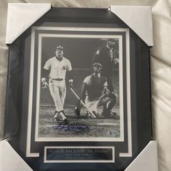 Authentic Reggie Jackson signed Hall Of Fame picture