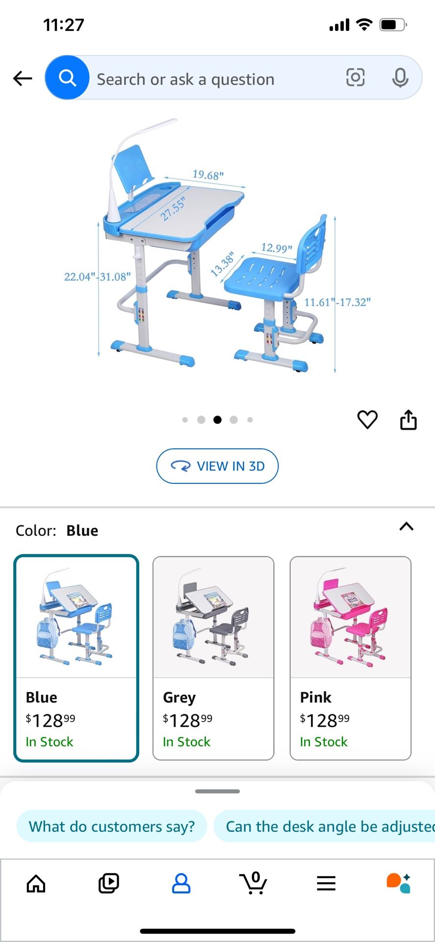 Kids Desk And Chair Set