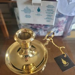 NIB Partylite brass Saucerlite chamberstick candle holder