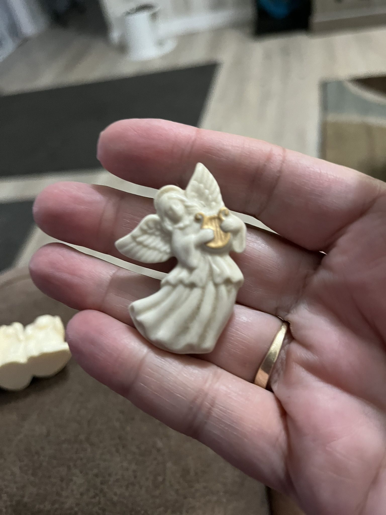 Lenox Porcelain Guardian angel W/ Harp Pin