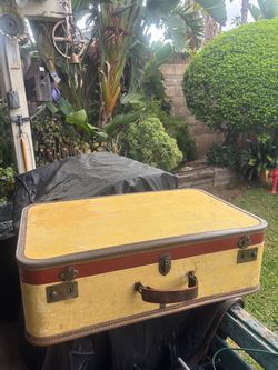 Vintage tweed Hard Shell Suitcase