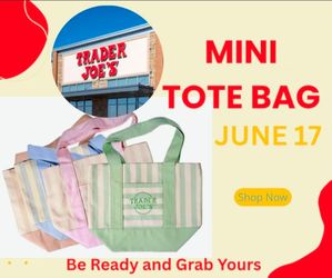 Trader Joe's stripe tote bags (new with tags) for Summer 2026.
