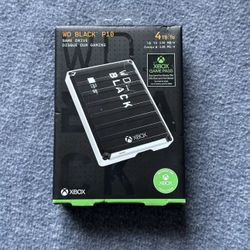 WD BLACK P10 For Xbox 4TB External USB Portable Game Drive 