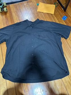 4XL basic edition blue button up shirt